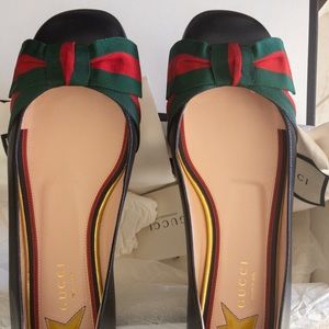 Gucci bow top Ballerina flats